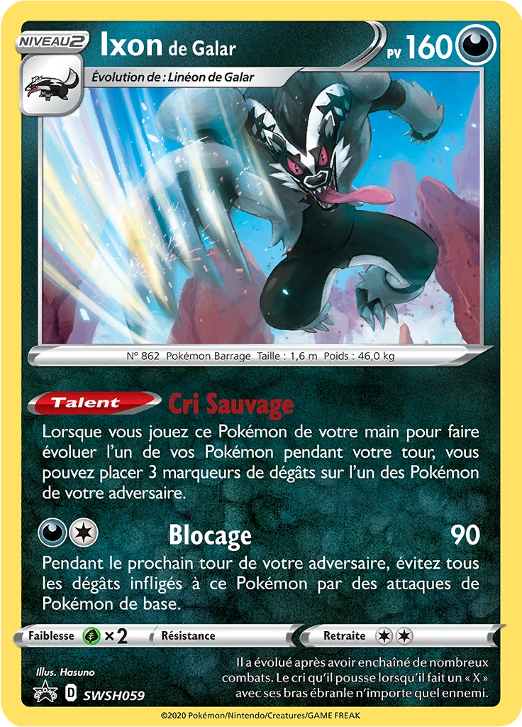 Carte Pokémon Ixon de Galar de l'extension Promo SWSH