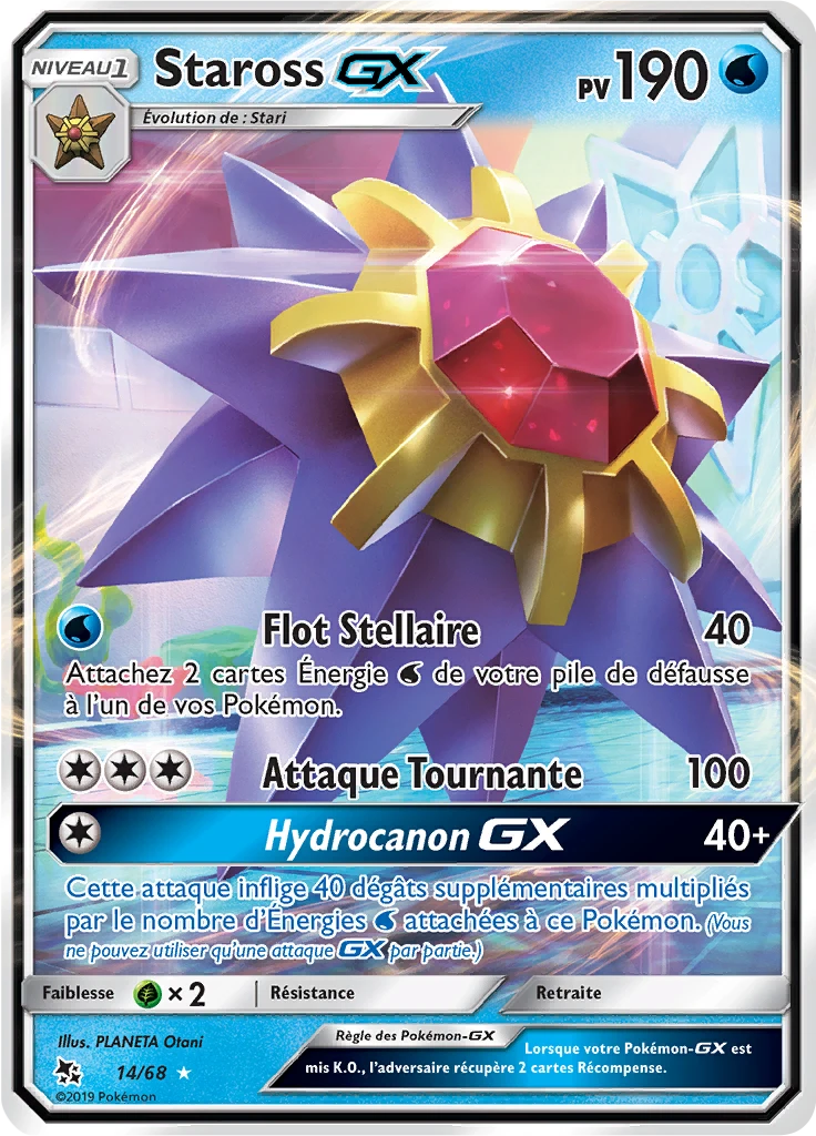 Carte Pokémon Staross-GX de l'extension Destinées Occultes