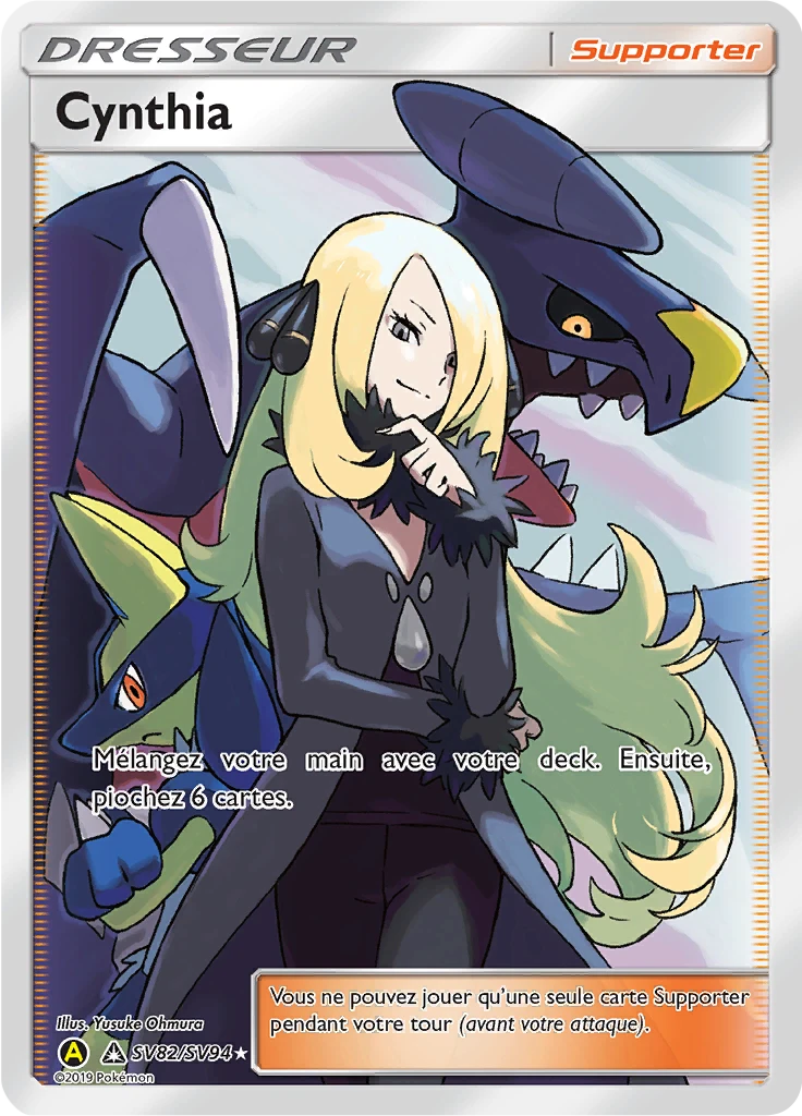 Carte Pokémon Cynthia de l'extension Destinées Occultes