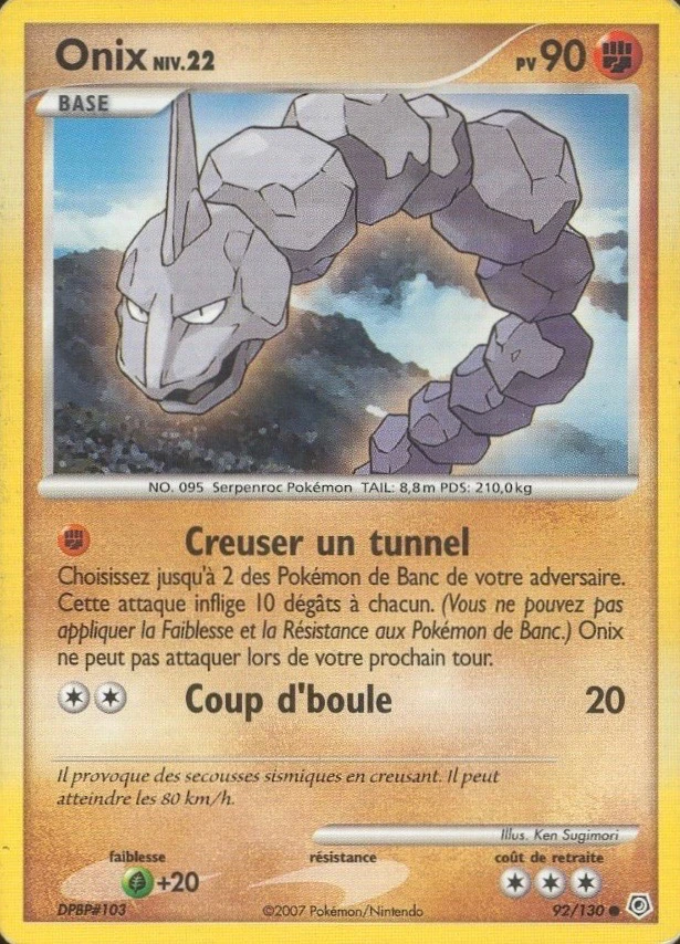 Carte Pokémon Onix de l'extension Diamant & Perle