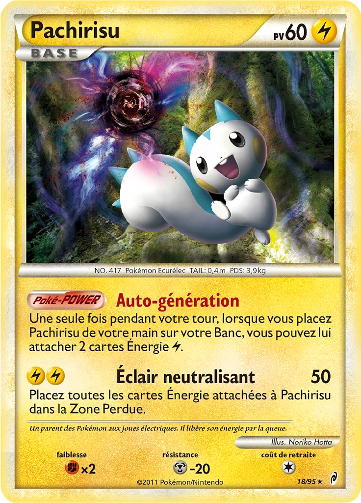 Carte Pokémon Pachirisu de l'extension L'appel des Légendes