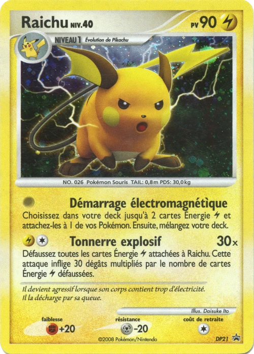 Carte Pokémon Raichu de l'extension Promo DP