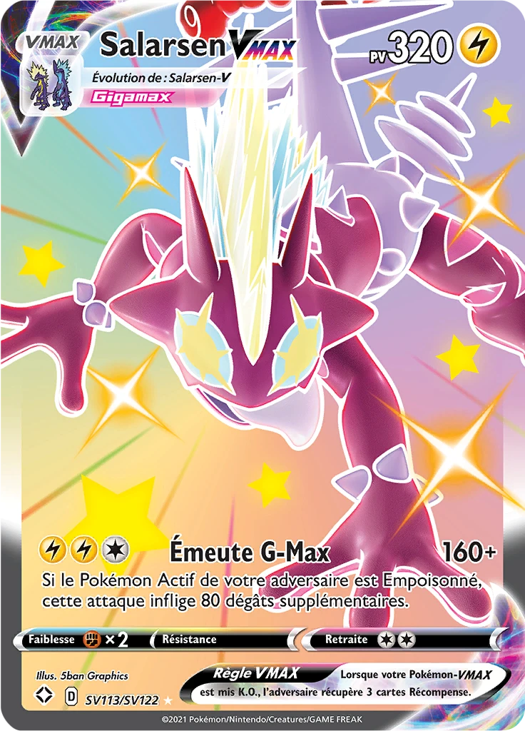 Carte Pokémon Salarsen VMAX de l'extension Destinées Radieuses