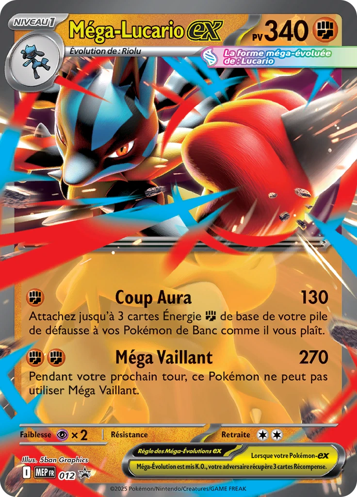 Carte Pokémon Méga-Lucario-ex de l'extension MEP Black Star Promos