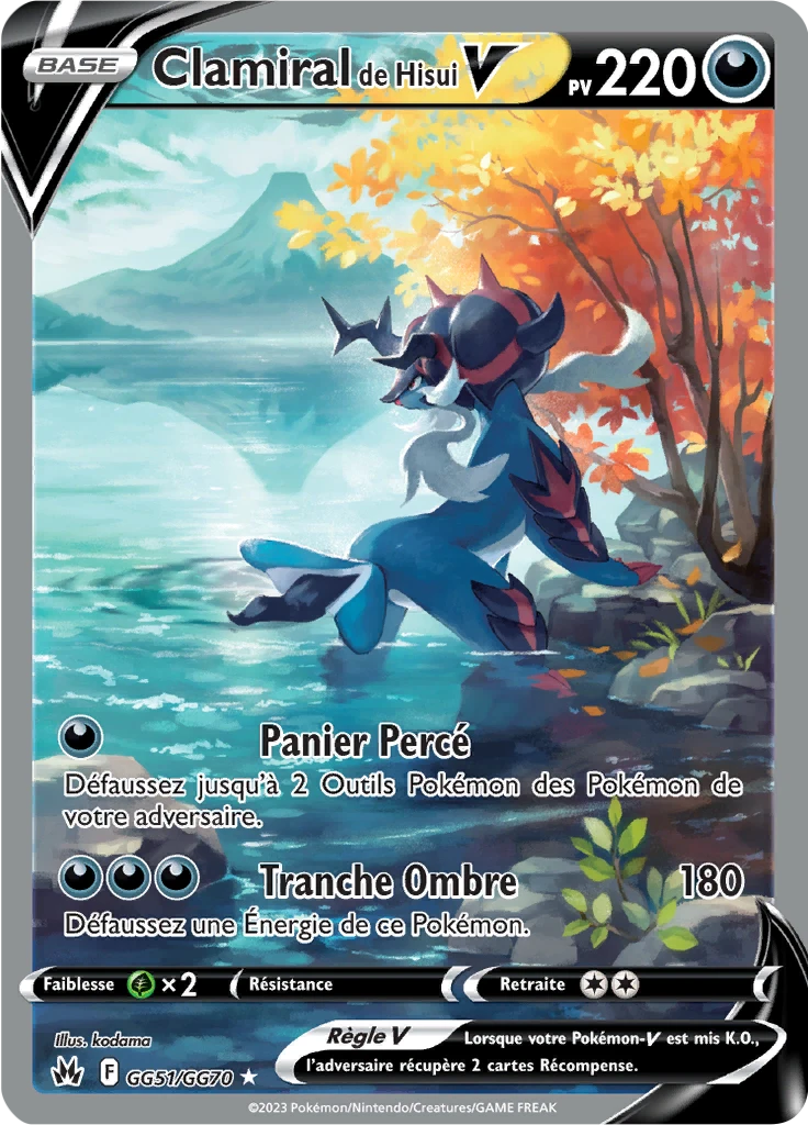 Carte Pokémon Clamiral de Hisui V de l'extension Zénith Suprême