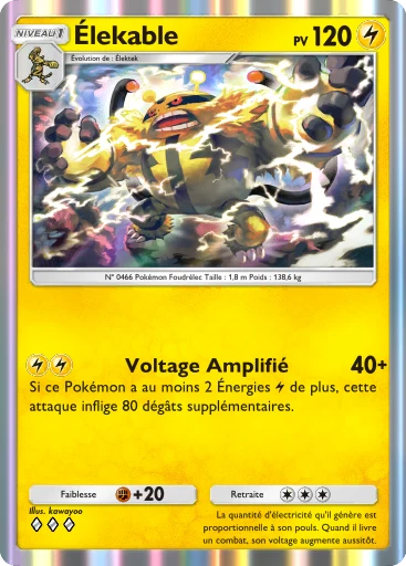 Carte Pokémon Élekable de l'extension Choc Spatio-Temporel