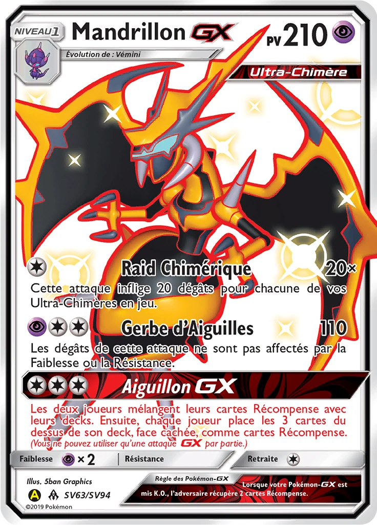Carte Pokémon Mandrillon-GX de l'extension Destinées Occultes