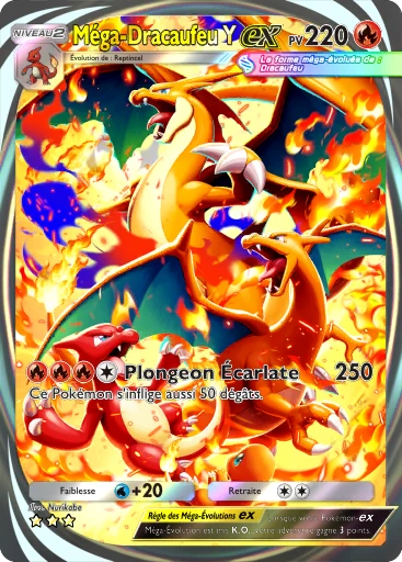 Carte Pokémon Méga-Dracaufeu Y-ex de l'extension Embrasement Écarlate
