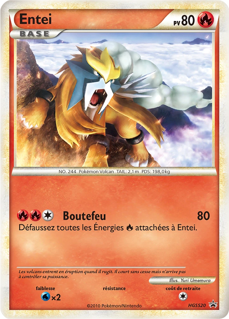 Carte Pokémon Entei de l'extension Promo HGSS