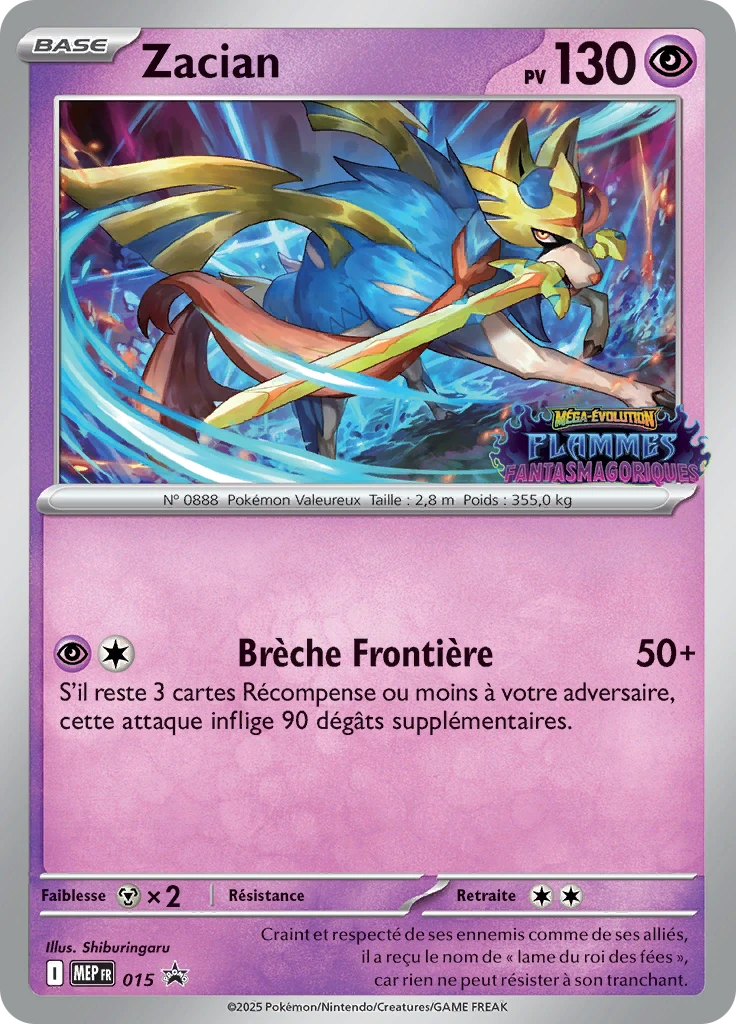 Carte Pokémon Zacian de l'extension MEP Black Star Promos