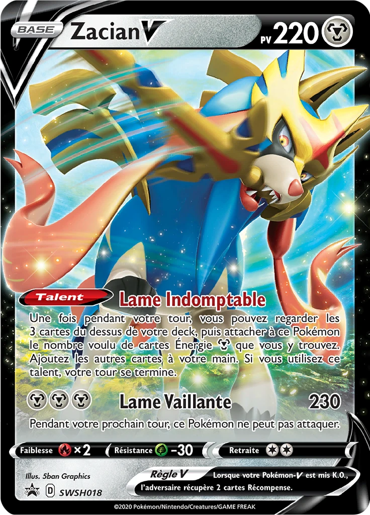 Carte Pokémon Zacian V de l'extension Promo SWSH