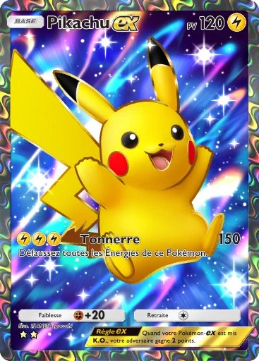 Carte Pokémon Pikachu-ex de l'extension Réjouissances Rayonnantes