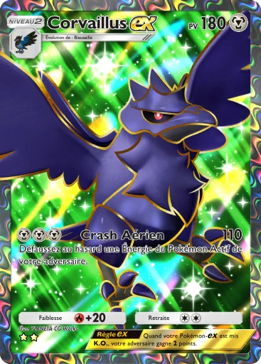 Carte Pokémon Corvaillus-ex de l'extension Aura Palpitante