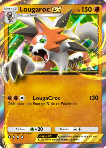 Carte Pokémon Lougaroc-ex de l'extension Crise Interdimensionnelle
