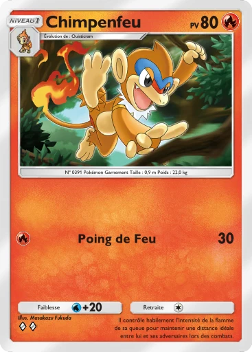 Carte Pokémon Chimpenfeu de l'extension Choc Spatio-Temporel