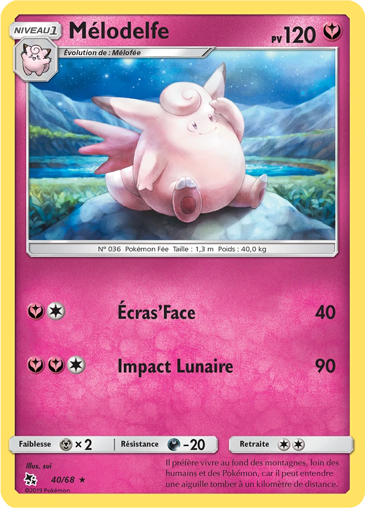 Carte Pokémon Mélodelfe de l'extension Destinées Occultes