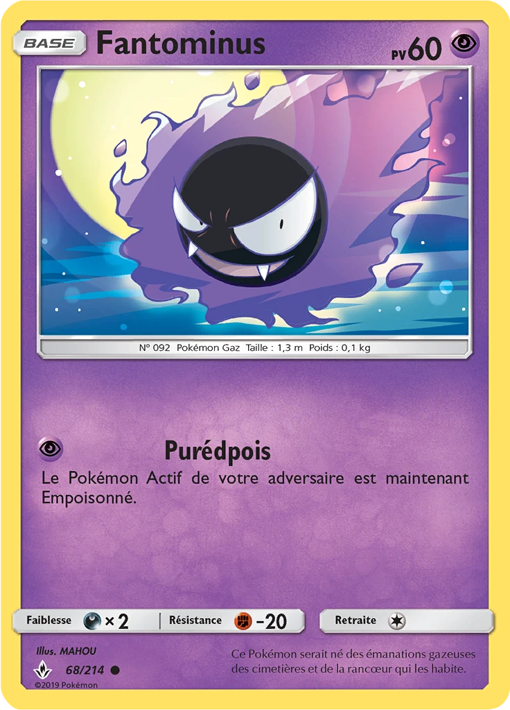 Carte Pokémon Fantominus de l'extension Alliance Infaillible