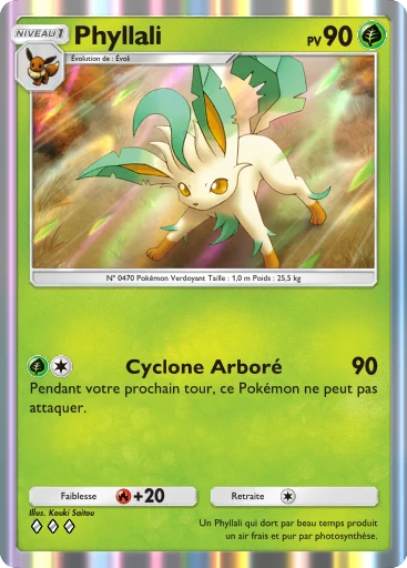 Carte Pokémon Phyllali de l'extension Choc Spatio-Temporel