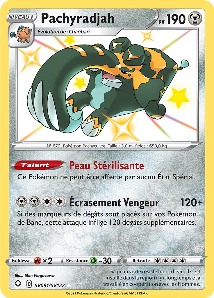 Carte Pokémon Pachyradjah de l'extension Destinées Radieuses