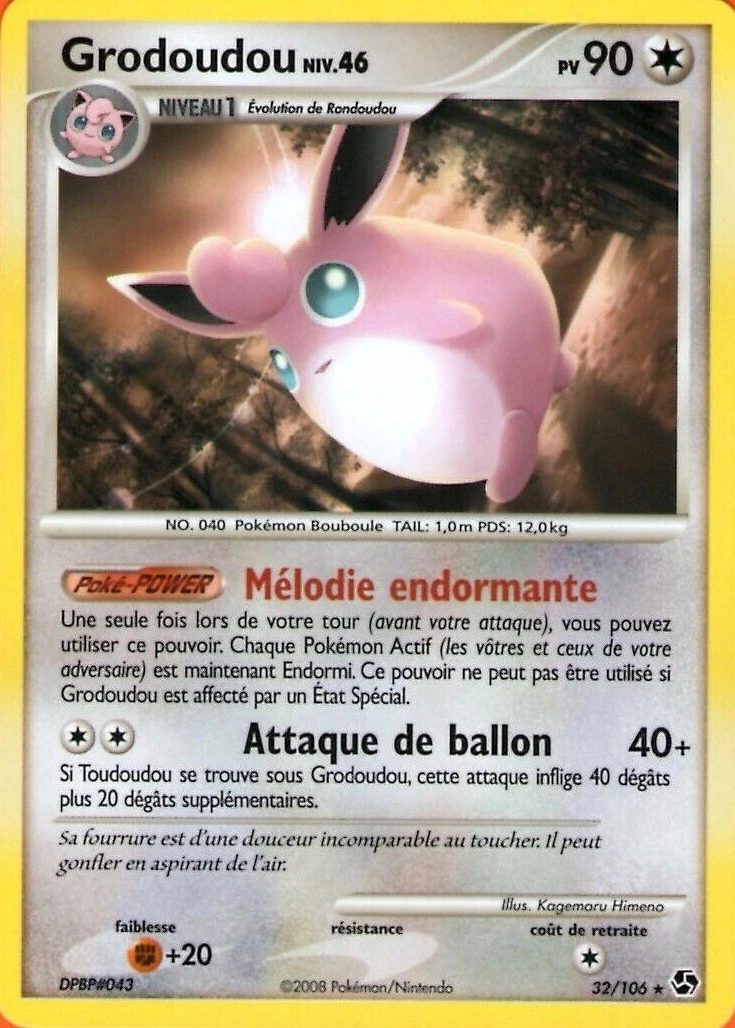 Carte Pokémon Grodoudou de l'extension Duels au Sommets