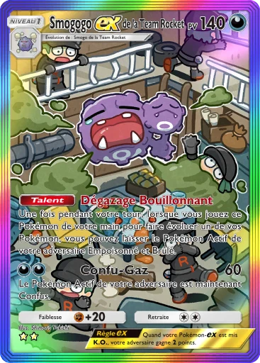 Carte Pokémon Smogogo-ex de la Team Rocket de l'extension L'Ambition de la Team Rocket