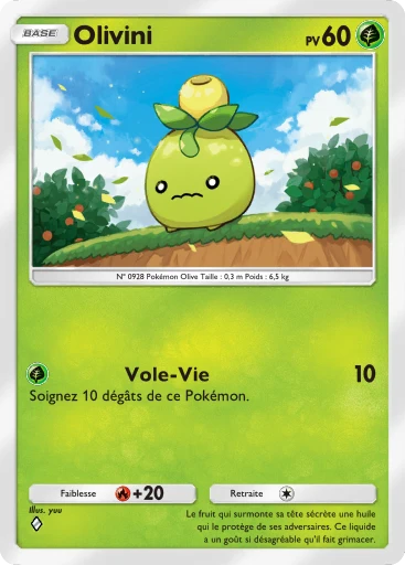 Carte Pokémon Olivini de l'extension Booster de Luxe Méga