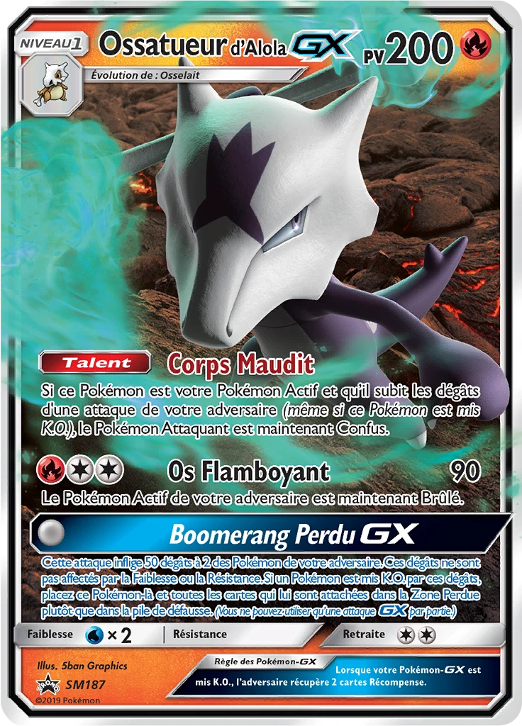Carte Pokémon Ossatueur d’Alola GX de l'extension Promo SM