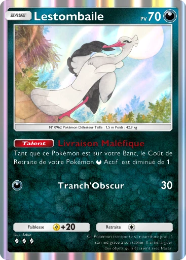 Carte Pokémon Lestombaile de l'extension Aura Palpitante