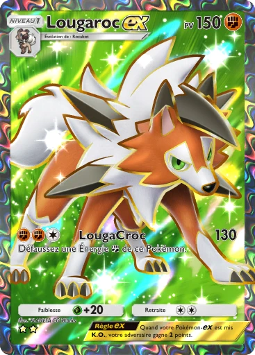 Carte Pokémon Lougaroc-ex de l'extension Crise Interdimensionnelle