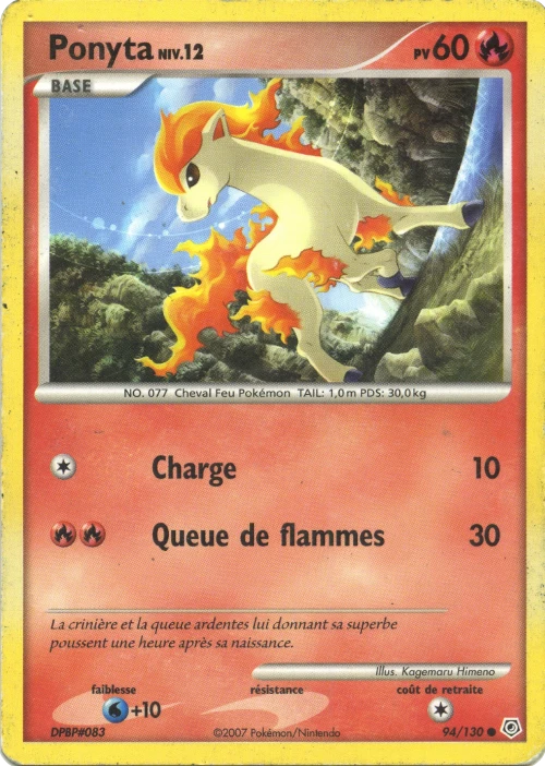 Carte Pokémon Ponyta de l'extension Diamant & Perle