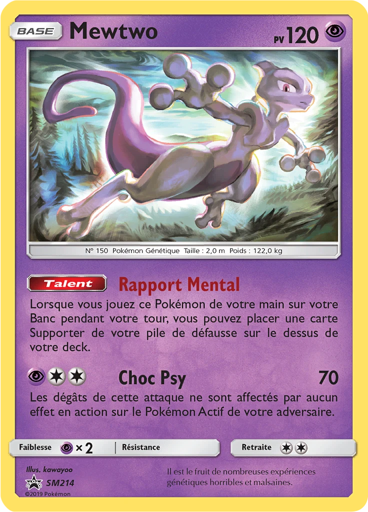 Carte Pokémon Mewtwo de l'extension Promo SM