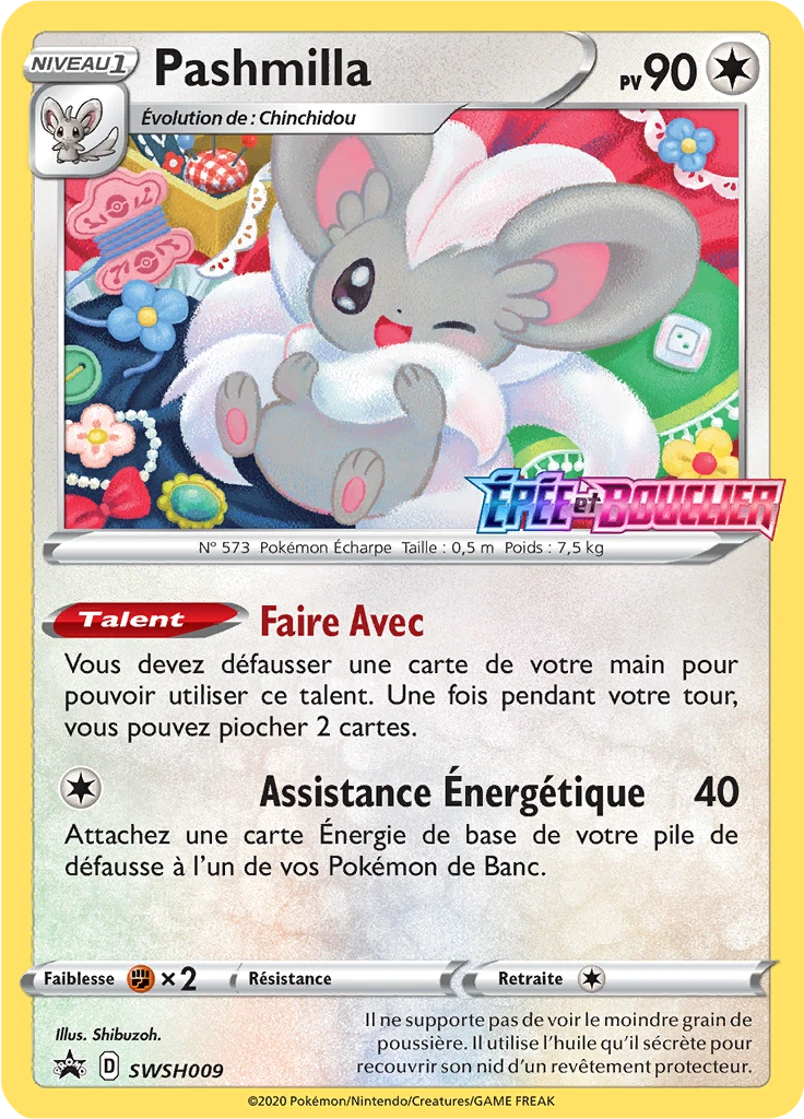 Carte Pokémon Pashmilla de l'extension Promo SWSH