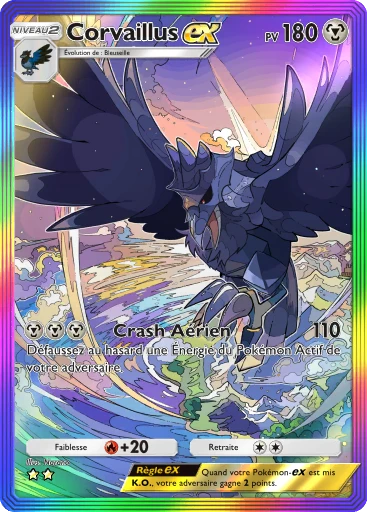 Carte Pokémon Corvaillus-ex de l'extension Aura Palpitante