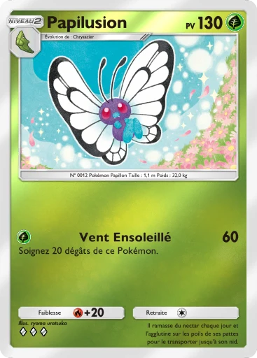 Carte Pokémon Papilusion de l'extension Booster de Luxe Méga