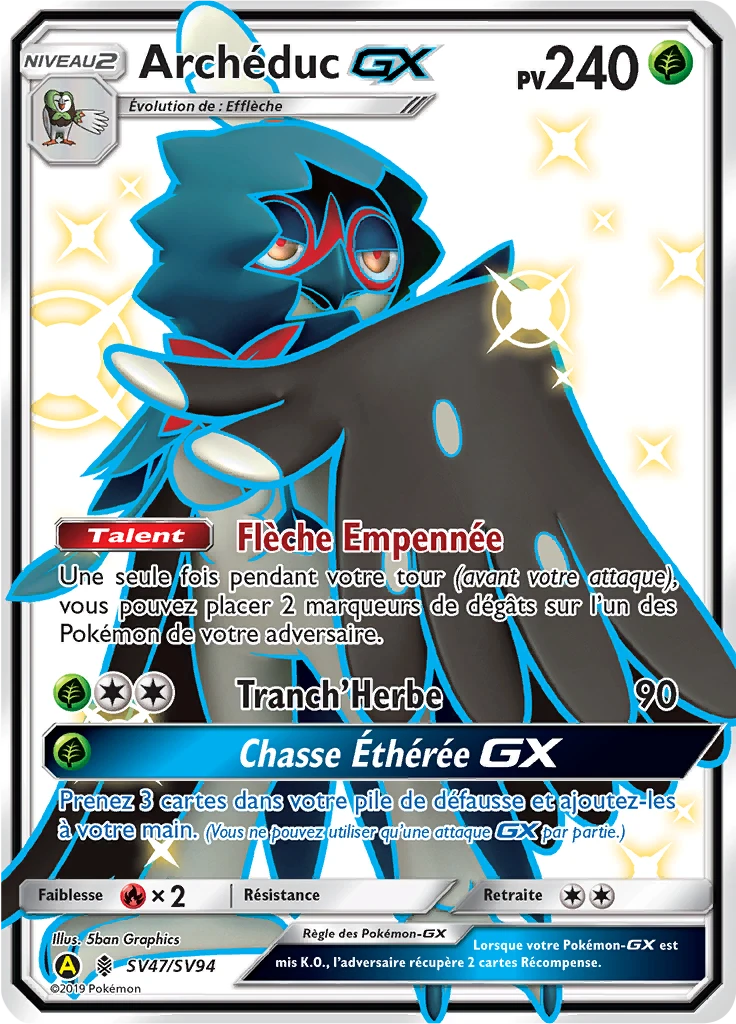 Carte Pokémon Archéduc-GX de l'extension Destinées Occultes