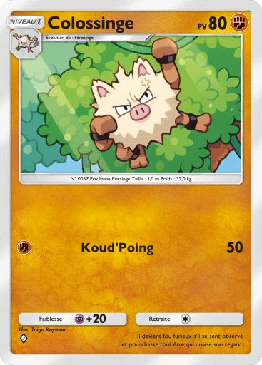 Carte Pokémon Colossinge de l'extension L'Île Fabuleuse