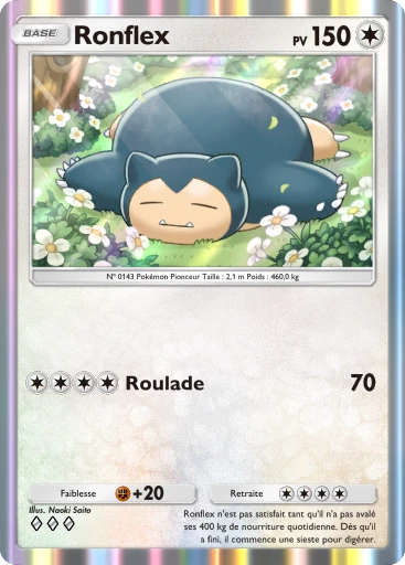 Carte Pokémon Ronflex de l'extension Puissance Génétique