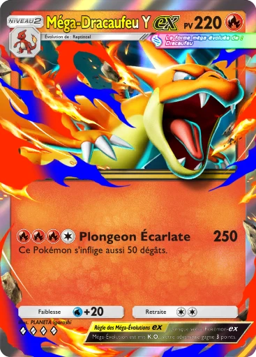 Carte Pokémon Méga-Dracaufeu Y-ex de l'extension Booster de Luxe Méga