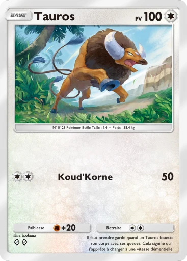 Carte Pokémon Tauros de l'extension Puissance Génétique