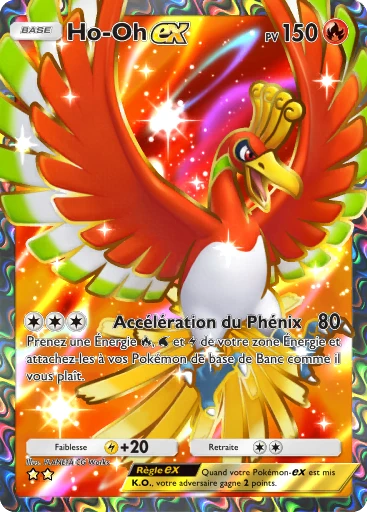 Carte Pokémon Ho-Oh-ex de l'extension Sagesse entre Ciel et Mer