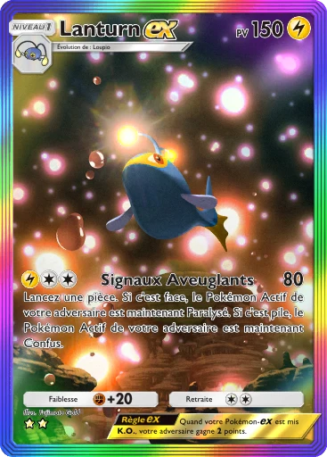 Carte Pokémon Lanturn-ex de l'extension Sagesse entre Ciel et Mer