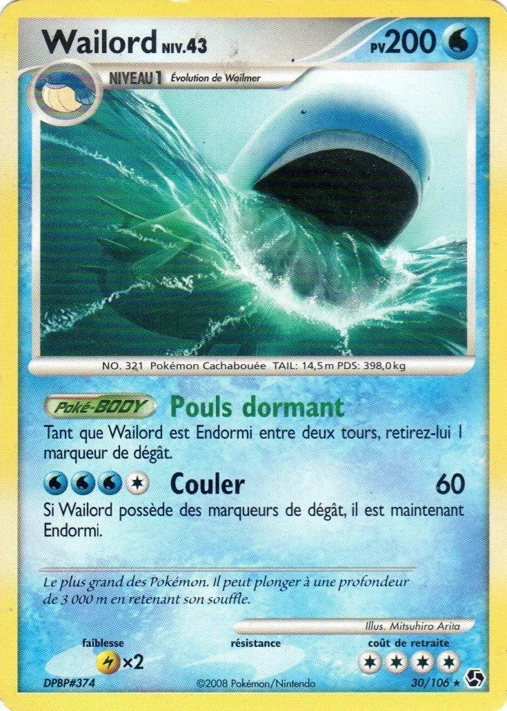 Carte Pokémon Wailord de l'extension Duels au Sommets