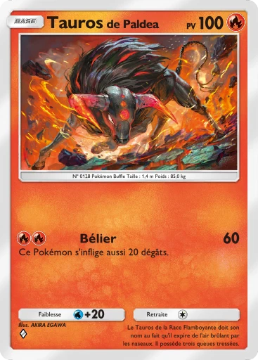 Carte Pokémon Tauros de Paldea de l'extension Méga-Rayonnement