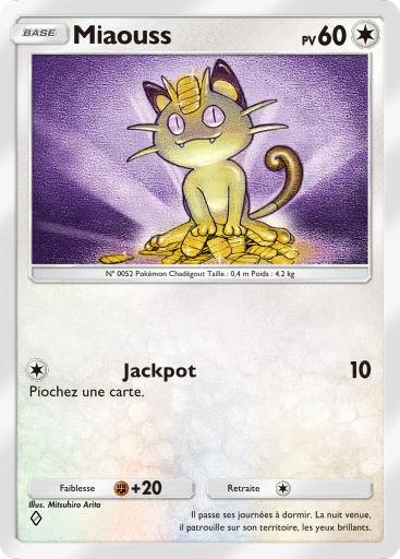 Carte Pokémon Miaouss de l'extension Puissance Génétique