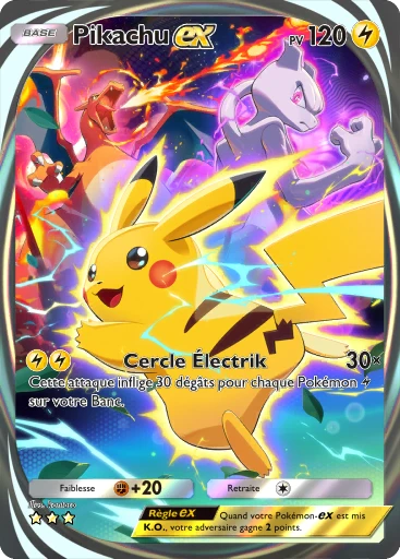 Carte Pokémon Pikachu-ex de l'extension Booster de Luxe ex