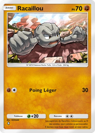 Carte Pokémon Racaillou de l'extension L'Île Fabuleuse