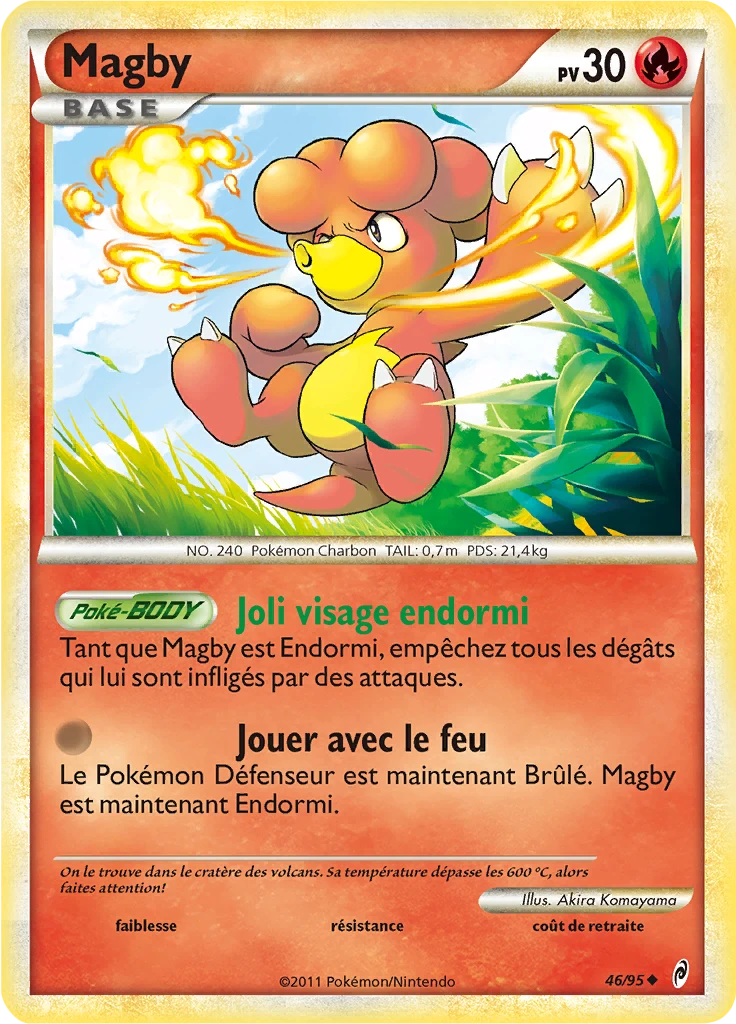 Carte Pokémon Magby de l'extension L'appel des Légendes