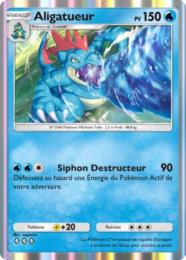 Carte Pokémon Aligatueur de l'extension Sagesse entre Ciel et Mer