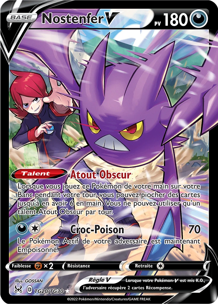 Carte Pokémon Nostenfer V de l'extension Origine Perdue