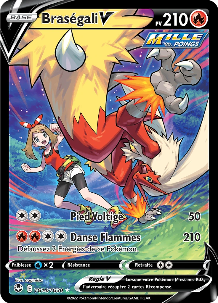 Carte Pokémon Braségali V de l'extension Tempête Argentée